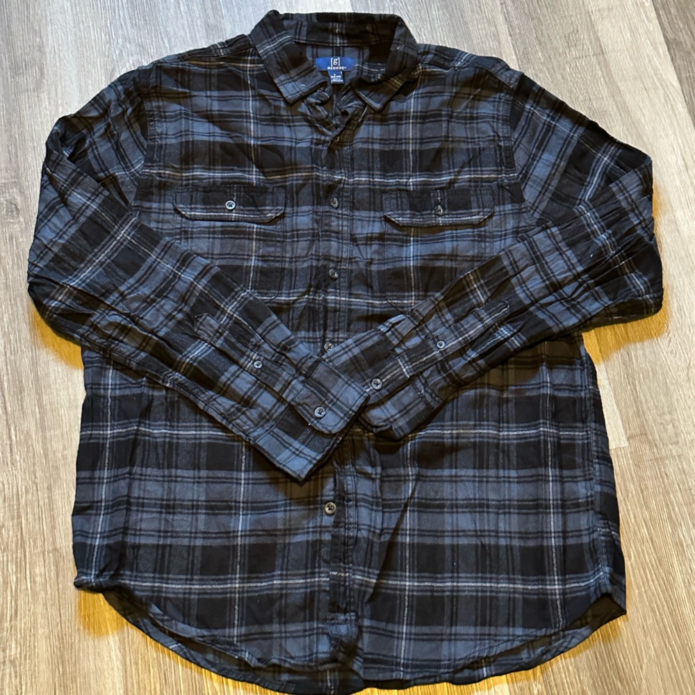 2/$5 George Black and Gray Checkered Shirt